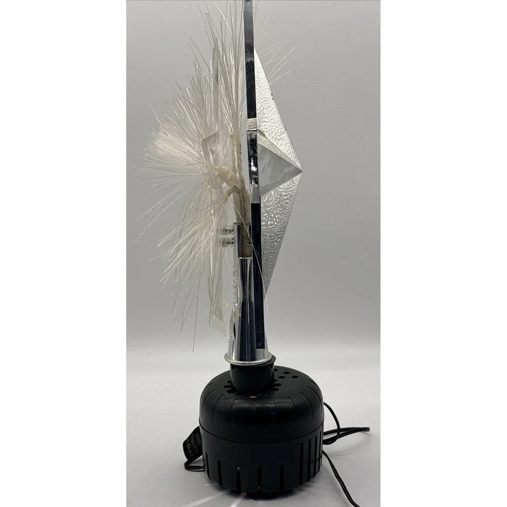 Vintage Fiber Optic Color Changing Christmas Tree Star Topper Desk Sit Plug In